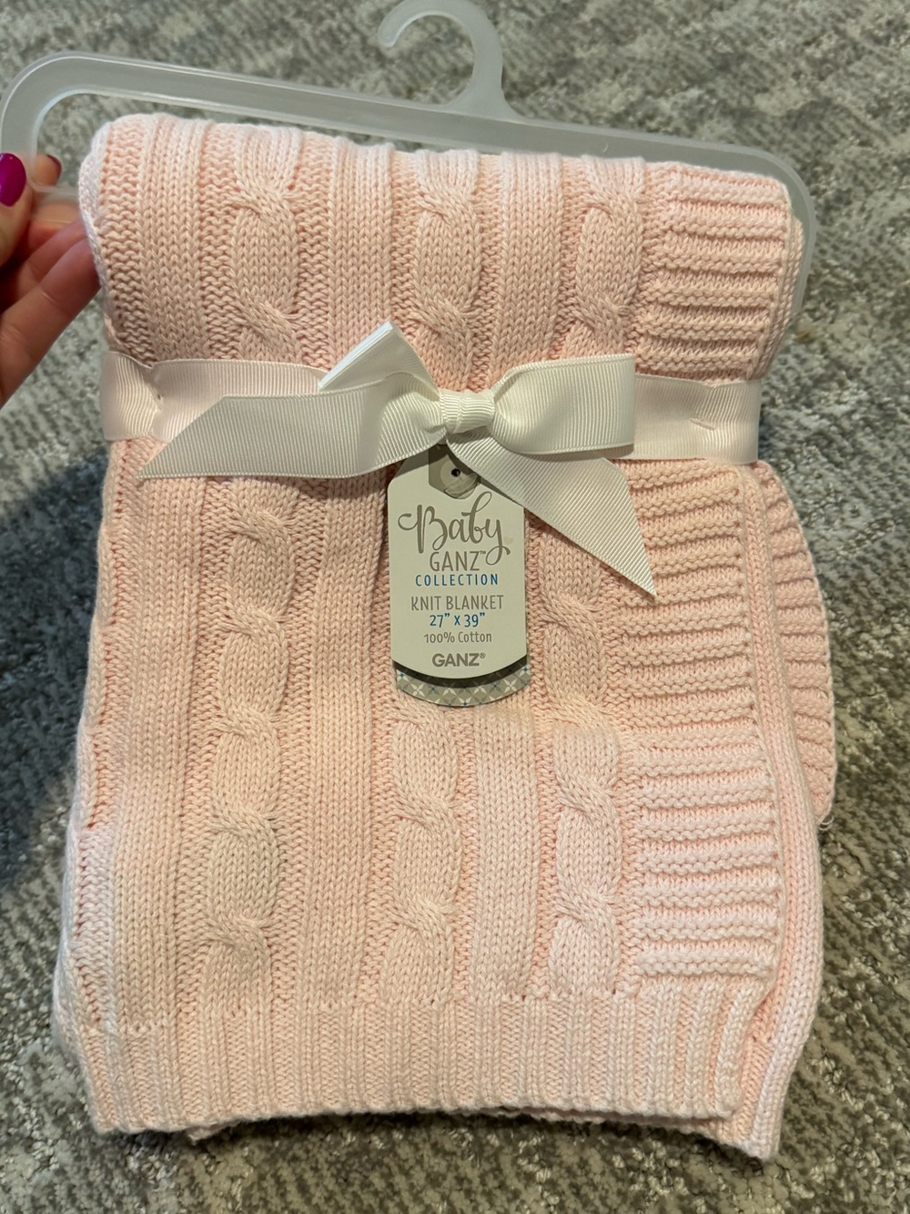 NWT baby ganz pink knit blanket